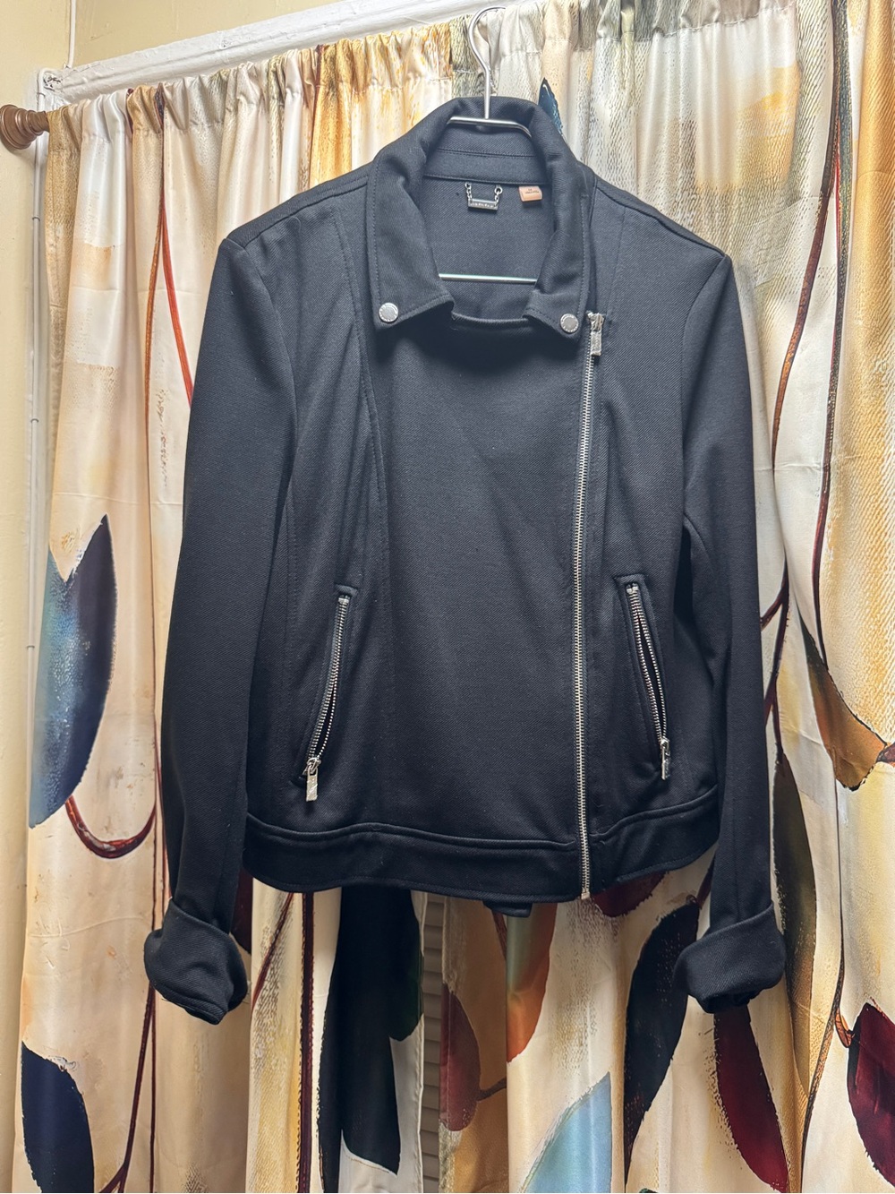 T Tahari Black Asymmetrical Moto Jacket Women’s M - Picture 4 of 4